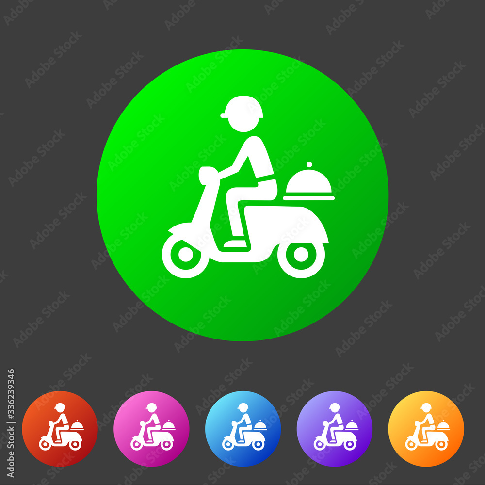 Food delivery icon flat web sign symbol logo label