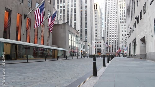Rockefeller Center Side Street During New York City Coronavirus Quarantine