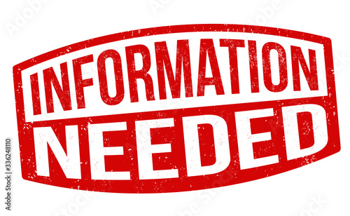 Information needed grunge rubber stamp