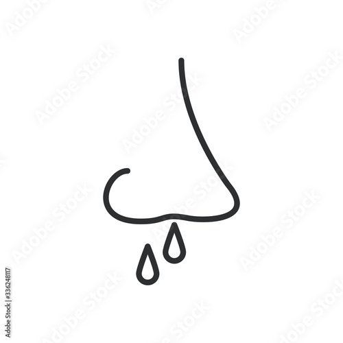 nose with flu line style icon