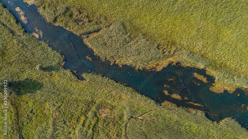 Aerial view of Norin river in Neretva valley in Dalmatia, Croatia. Aerial view of Norin river in Neretva valley in Dalmatia, Croatia.