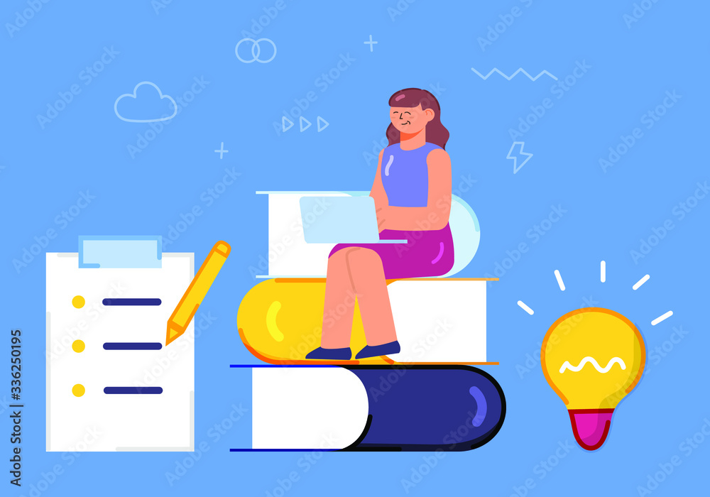 Flat Style Design E-learning Online Course Education Vector Illustration Flat Style Design E-learning Online Course Education Vector Illustration