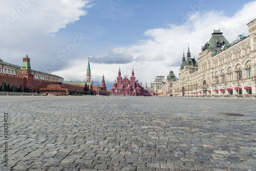 Moscow, Russia, April 5, 2020. Coronavirus Quarantine Covid-19 in Moscow. Empty Red Square. photo