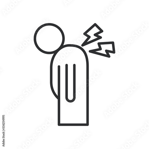 person with muscle pain covid19 symptom line style icon
