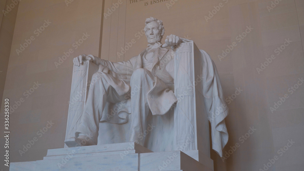 President Lincoln sitting in a chair - the famous Lincoln Memorial in Washington DC