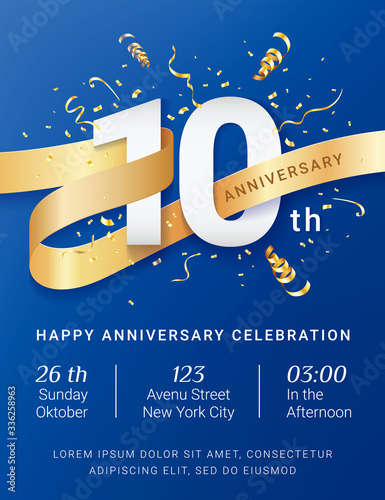 10th Anniversary celebration invitation vertical poster template