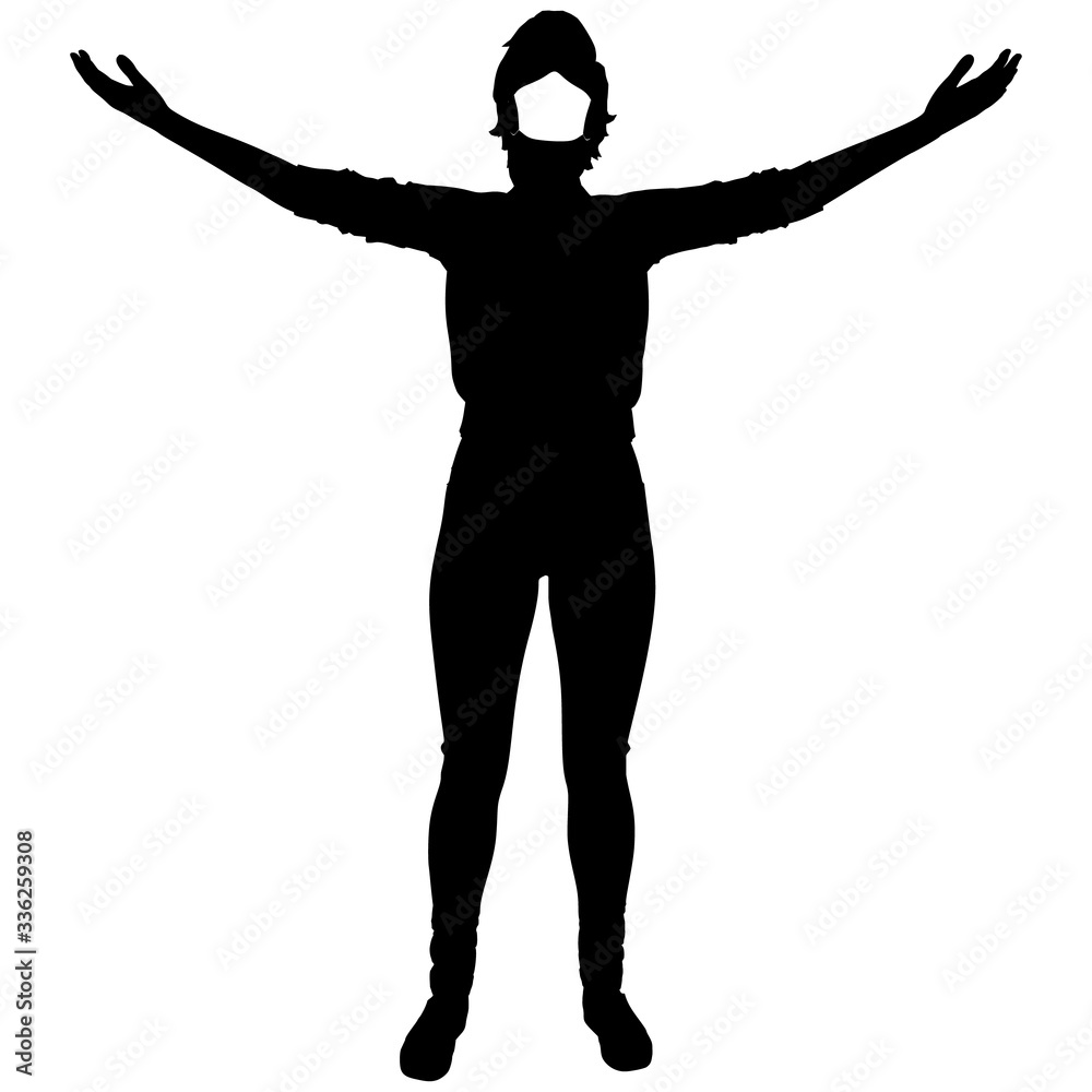 Silhouette of girl in a medical mask Silhouette of girl in a medical mask