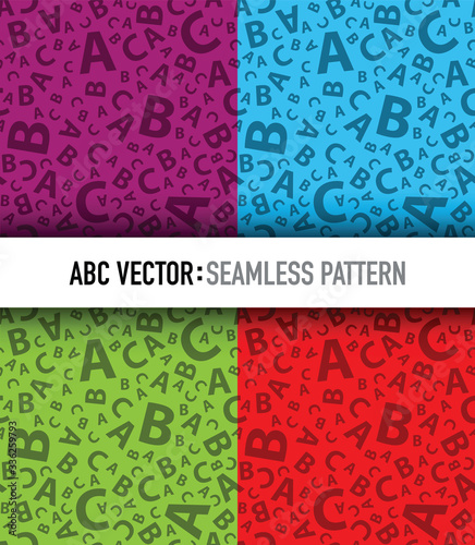 Multicoloured abc letter background seamless set