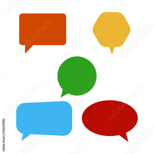 A collection of vector speech and thought communication bubbles