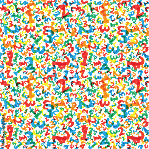 Multicolored 123 number background seamless