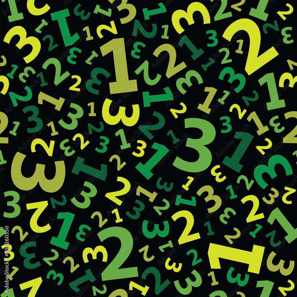 Green 123 number background seamless