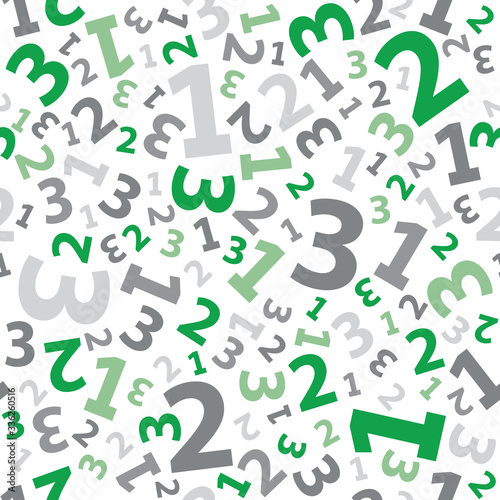 Green 123 number background seamless