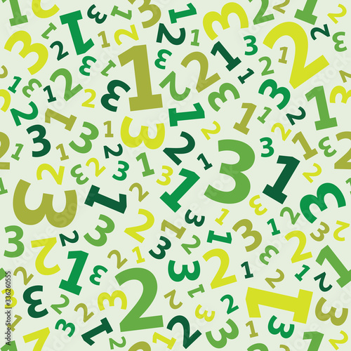 Green 123 number background seamless