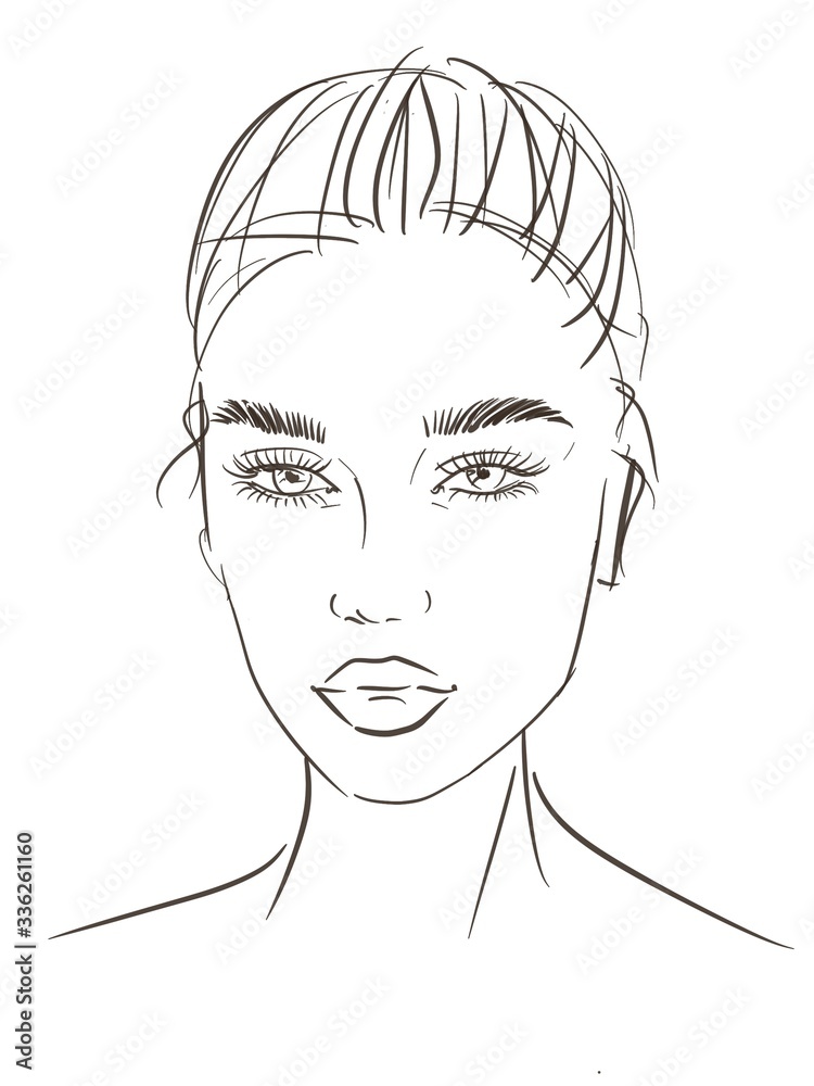 Young modern woman sketch. Fashion illustration Young modern woman sketch. Fashion illustration
