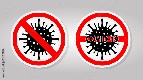 Warning sign,caution outbreak coronavirus covid 19