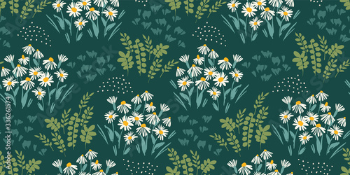 Floral abstract seamless pattern. Vector design for different surfases.