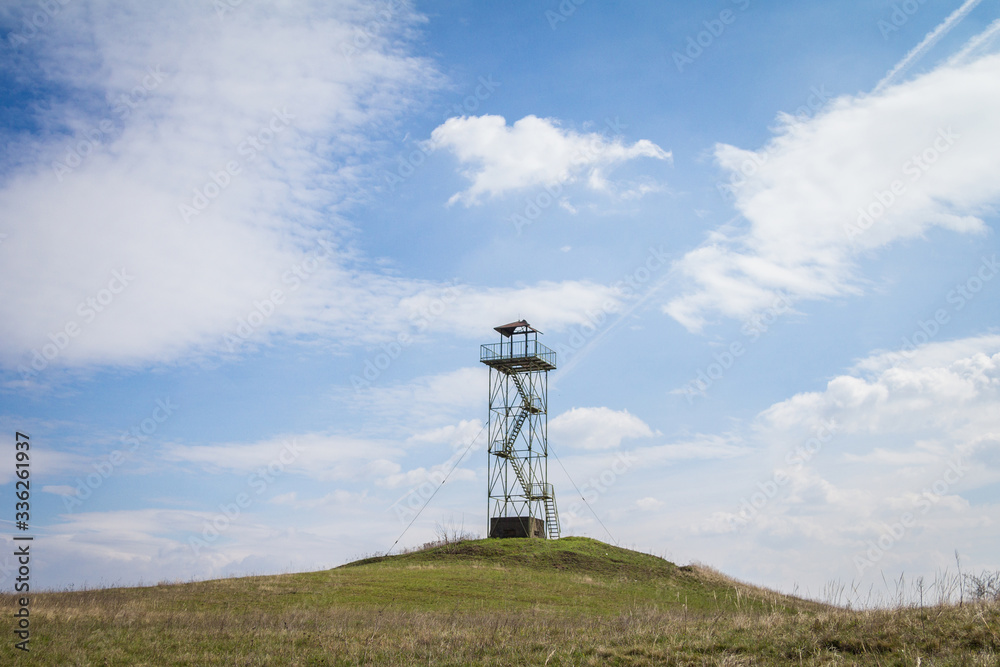 Old military watchtower on the Serbian border used for army observation and border control