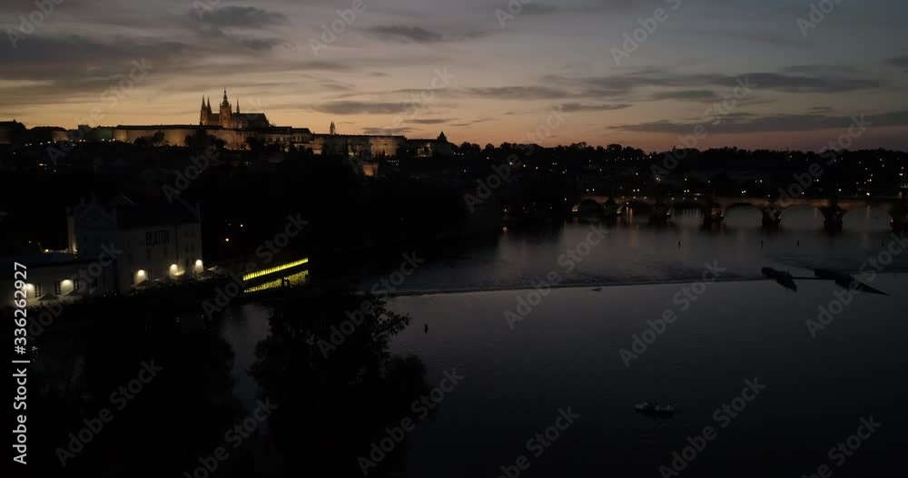 Sunset over the Prague castle, Old town Sunset over the Prague castle, Old town