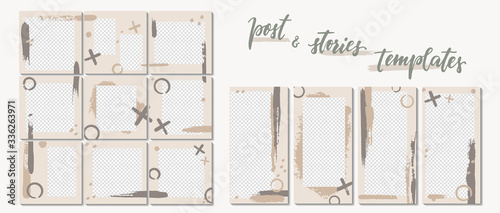 Trendy template for social networks stories and posts, vector illustration. Design backgrounds for social media. Mockup for personal blog or shop