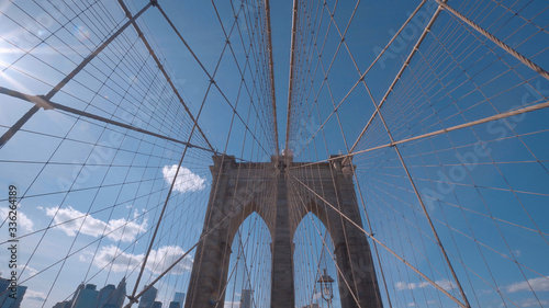 Ancient Brooklyn Bridge in New York - famous landmark