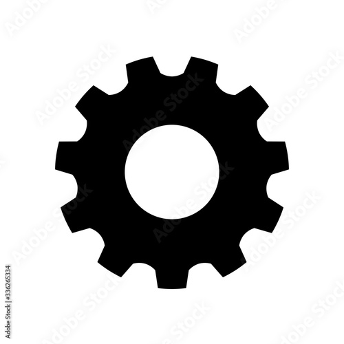 Gear or cog icon on white background. 
