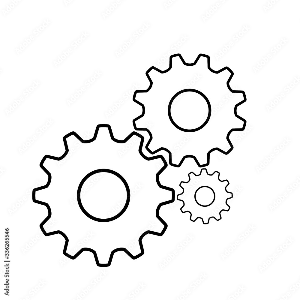 Gear or cog icon on white background.
Gear or cog icon on white background.