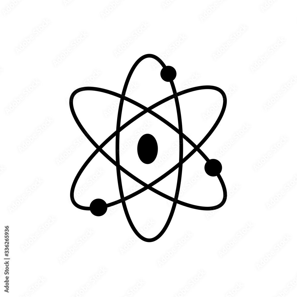 Molecular atom neutron Icon on white background. Molecular atom neutron Icon on white background.