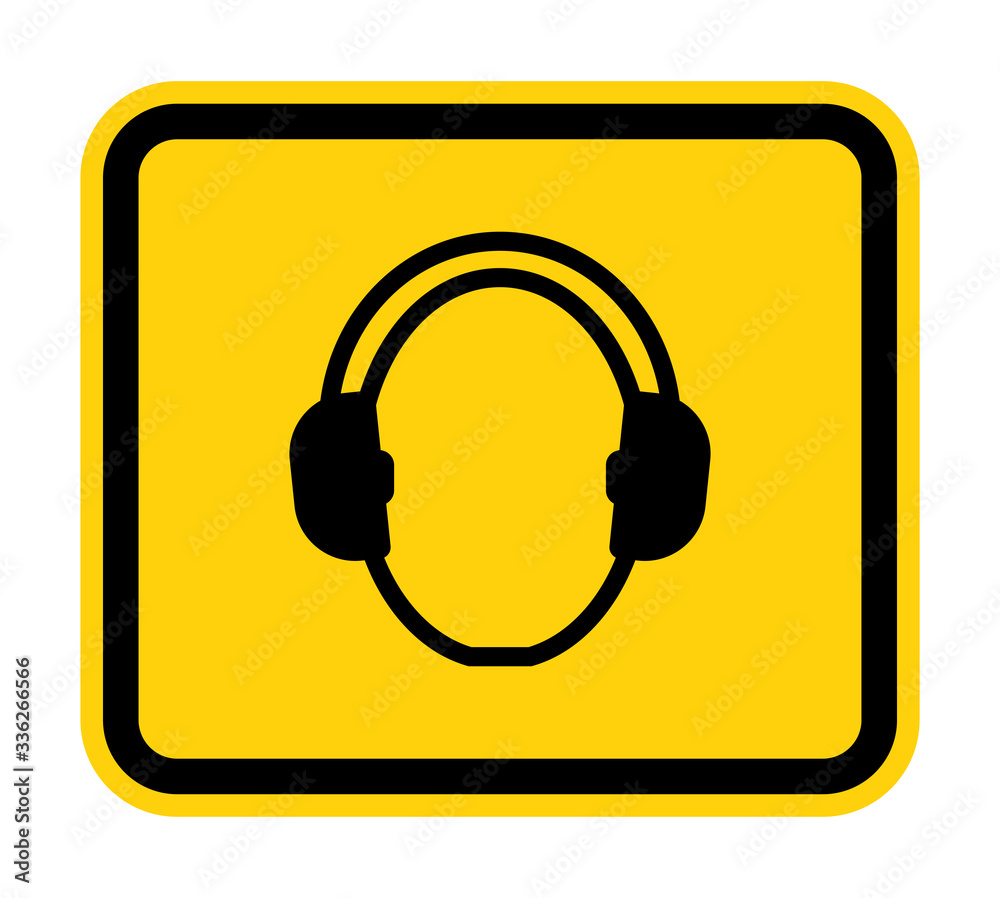 Symbol Wear hearing protection Isolate On White Background,Vector Illustration EPS.10 Symbol Wear hearing protection Isolate On White Background,Vector Illustration EPS.10
