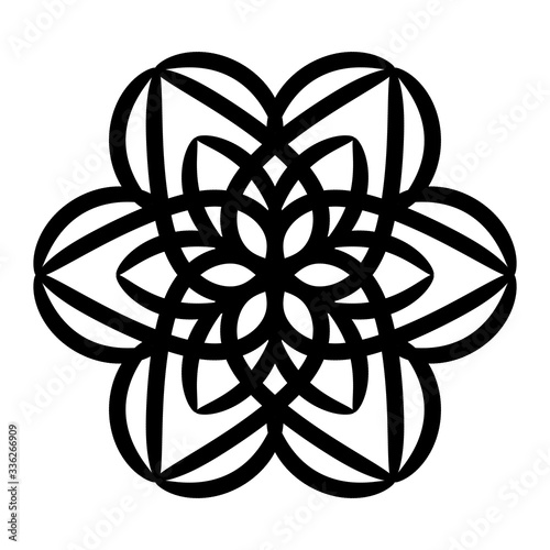 Abstract mandala on white background. Greeting Card, Invitation, Tattoo. Anti-Stress Therapy Pattern.