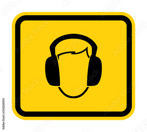 Symbol Wear Ear muff sign Isolate On White Background,Vector Illustration EPS.10
