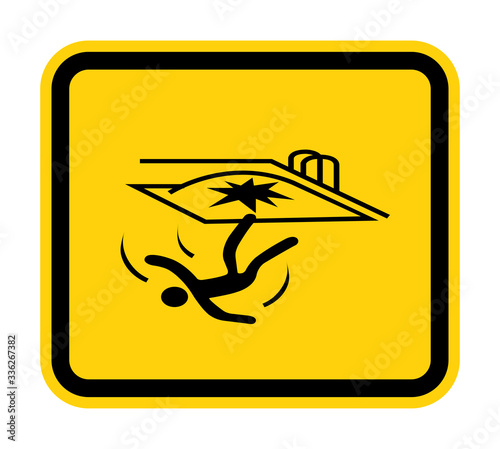 Fall Hazard Symbol Sign Isolate on White Background,Vector Illustration