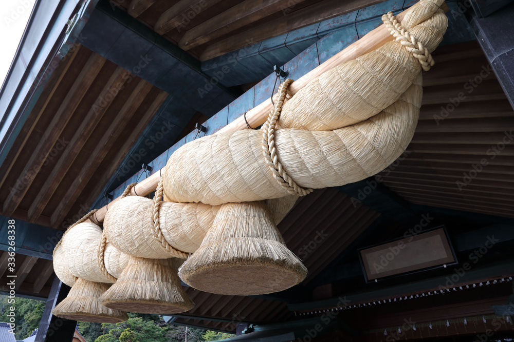 Largest Shimenawa (Sacred Straw Rope) at Izumo-Taisha Shrine Shimane Japan