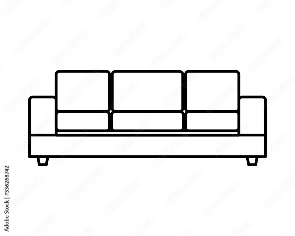 confortable sofa livingroom forniture icon confortable sofa livingroom forniture icon