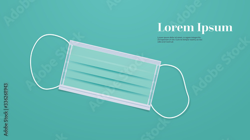 antiviral medical respiratory face mask protection against coronavirus prevention of virus spreading and pandemic covid-19 health care surgical concept horizontal copy space vector illustration