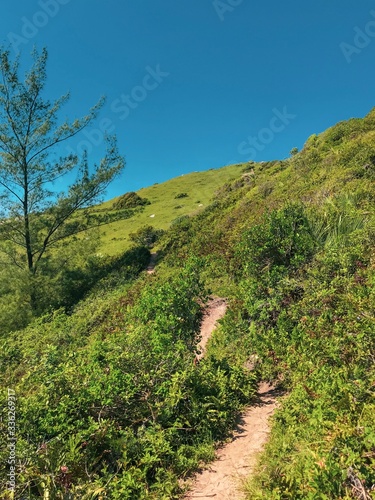 footpath in the mountains to the beach