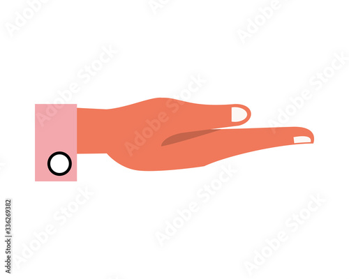 hand human receiving isolated icon
