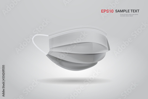 antiviral medical respiratory face mask protection against coronavirus prevention of virus spreading and pandemic covid-19 health care surgical concept copy space horizontal vector illustration