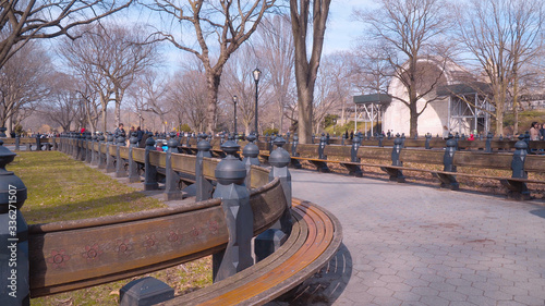 Benches at Central Park New York - beautiful place to relax