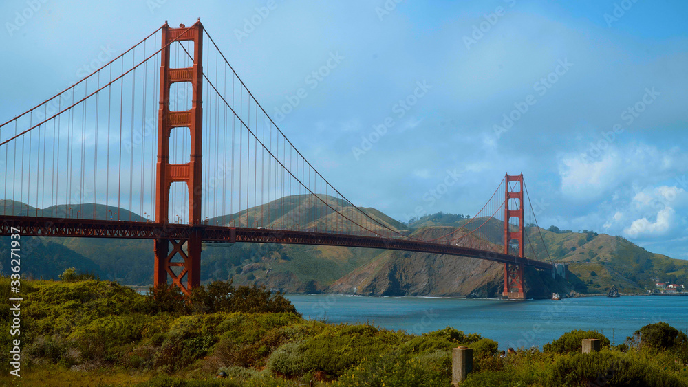 Golden Gate Bridge San Francisco - view from Battery East Park Golden Gate Bridge San Francisco - view from Battery East Park