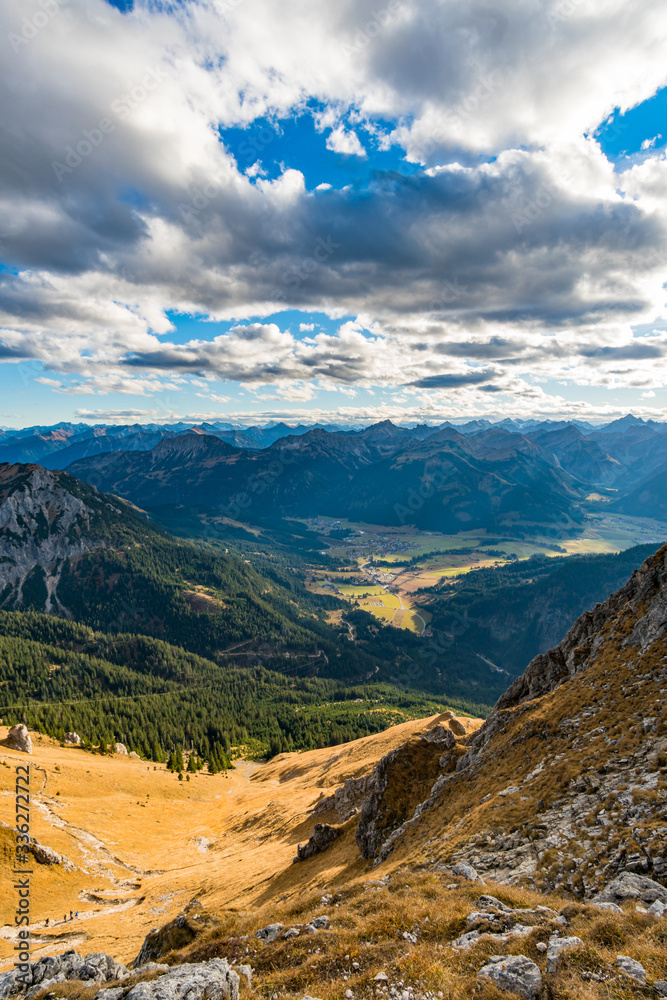 Fototapeta premium Aggenstein at sunset in the Tannheimer Tal