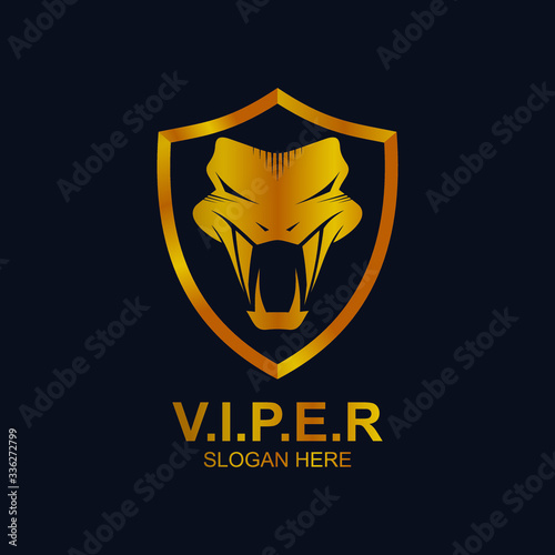 snake and shield logo design