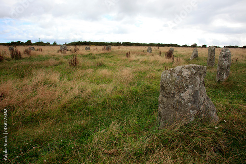 Lamorna (England), UK - August 16, 2015: The Merry Maidens stone circle, Cornwall, England, United Kingdom. photo