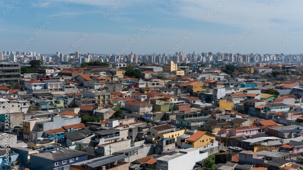 Aerial view of east zone of São Paulo, Brazil