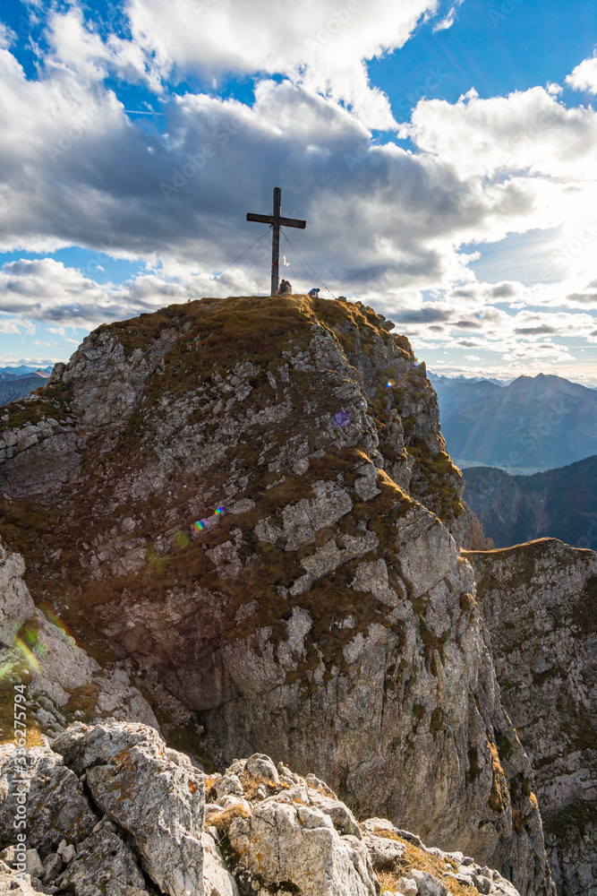 Fototapeta premium Aggenstein at sunset in the Tannheimer Tal