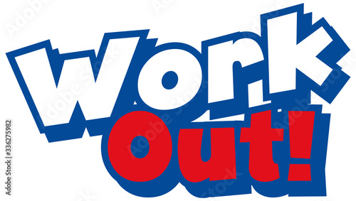 Font design for word work out on white background