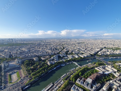 Skyview of Paris, France, Seine river.  © Agustin