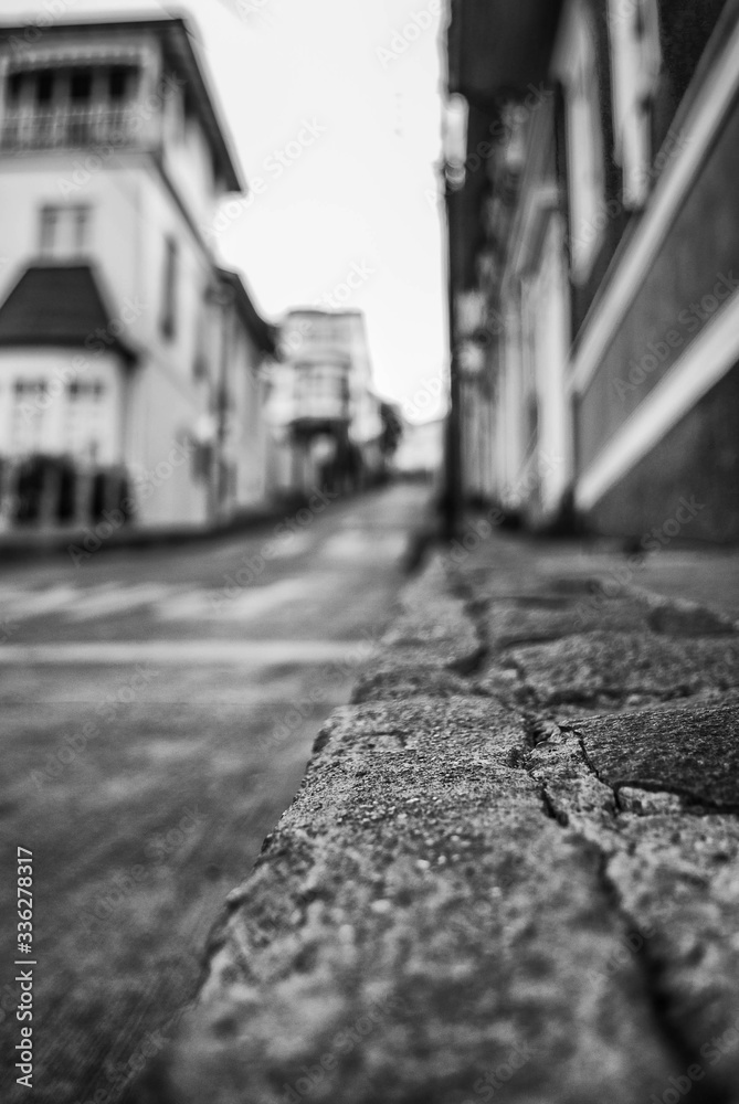 narrow street in the old town of tallinn estonia