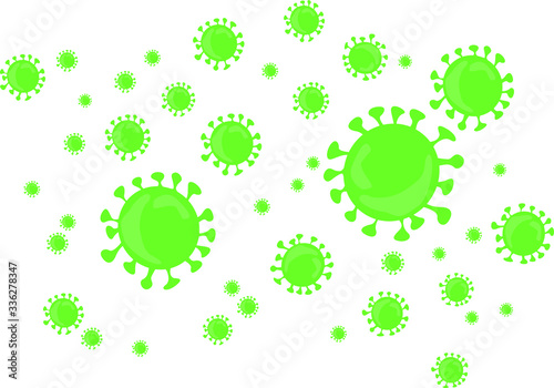 Coronavirus Bacteria Cell Covid-19 Icon, 2019-nCoV Novel Coronavirus Bacteria. No Infection and Stop Coronavirus Concepts. Isolated Vector Icon