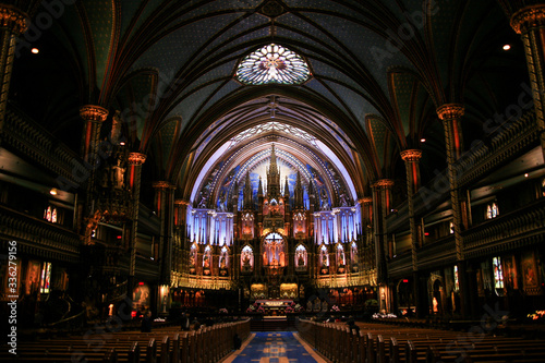 The interior of Notre-Dame Basilica of Montreal  Quebec  Canada
