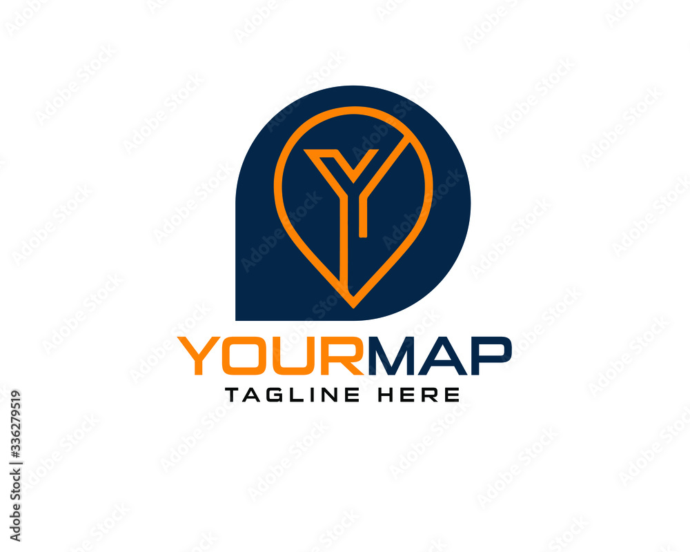 Initial letter Y pam location logo Initial letter Y pam location logo